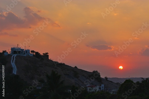 sunset over the city