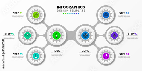 Infographic design template. Creative concept with 6 steps