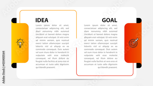 Infographic design template. Creative concept with 2 steps