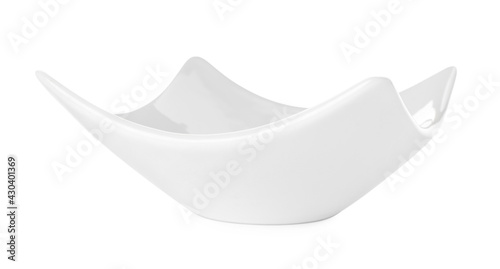 Empty clean ceramic bowl isolated on white