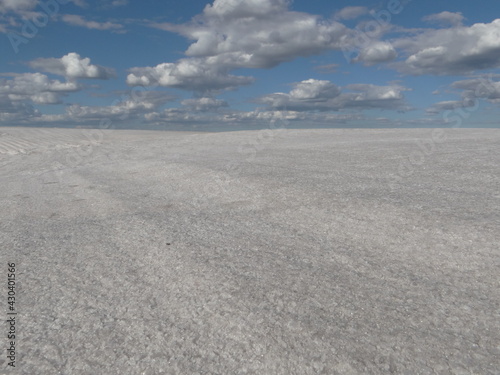 floor of salt and sky with clouds