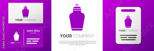 Logotype Funeral urn icon isolated on white background. Cremation and burial containers, columbarium vases, jars and pots with ashes. Logo design template element. Vector