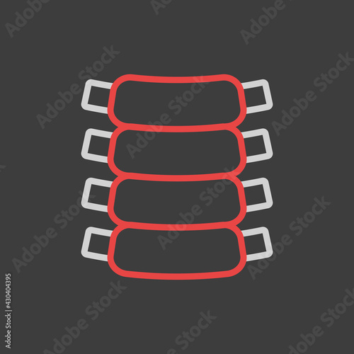 Ribs vector icon food meat on dark background