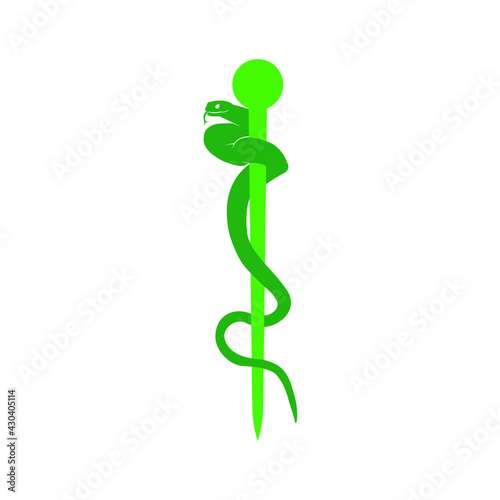 green caduceus symbol