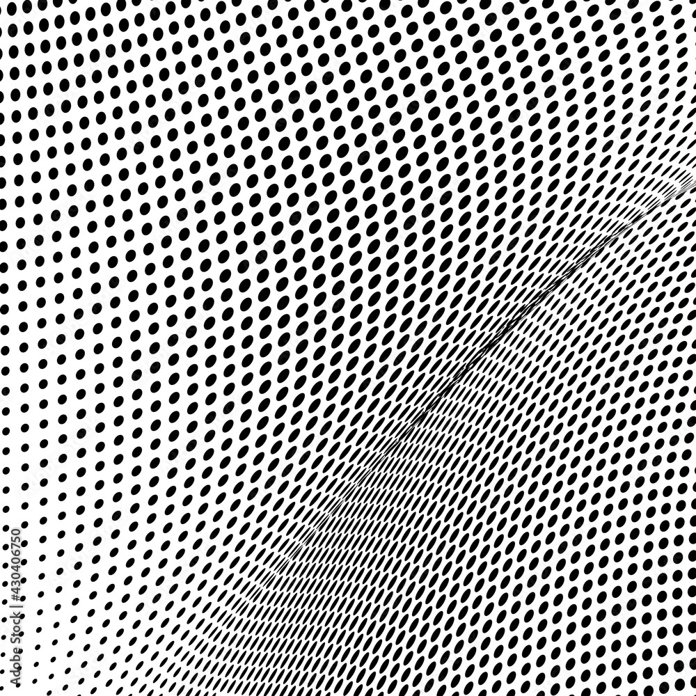 Abstract halftone wave dotted background
