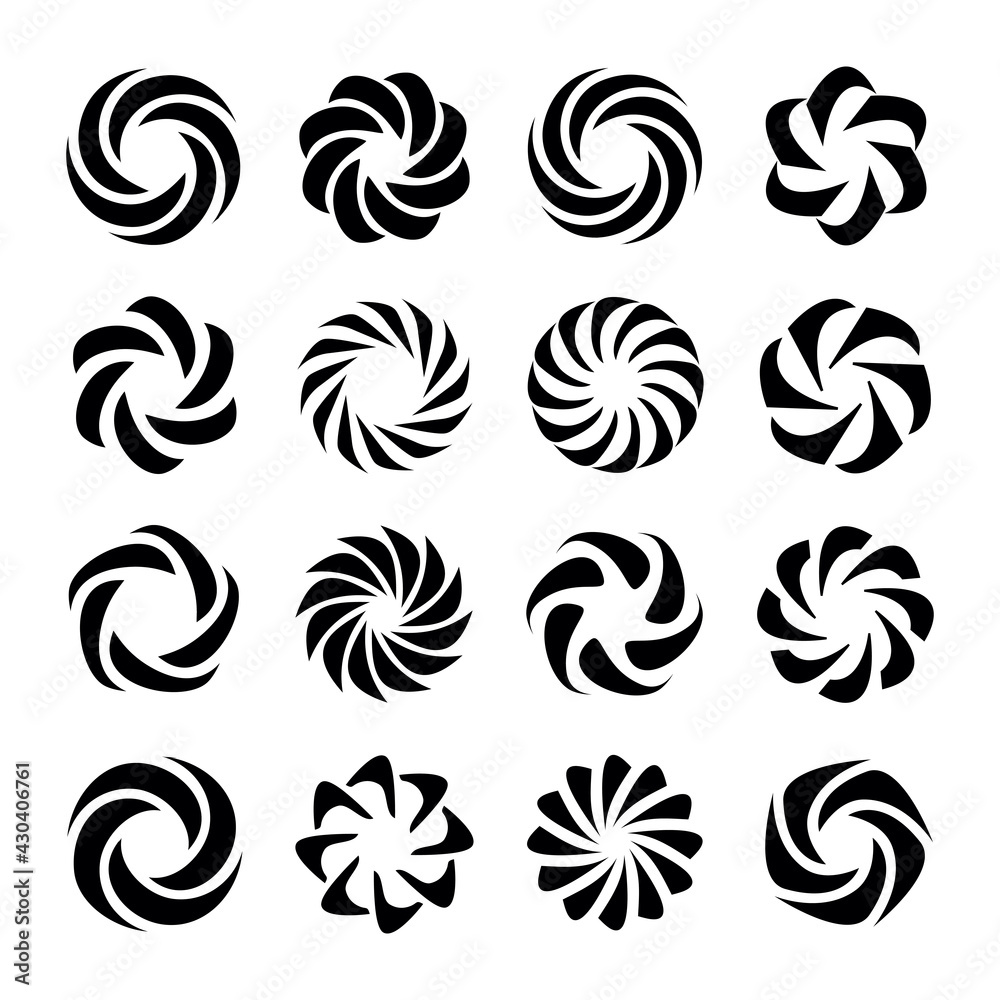 Radial Shape Design Element Vector Set Radial Shape Design Element Vector Set