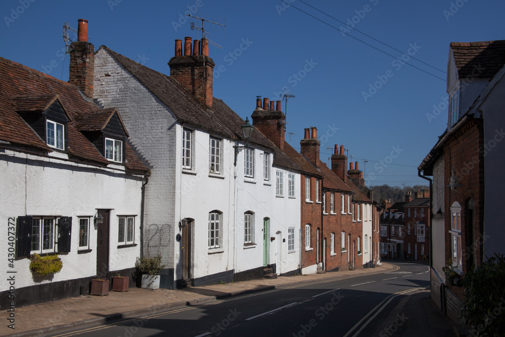 Terraced houses in Henley on Thames in Oxfordshire in the UK