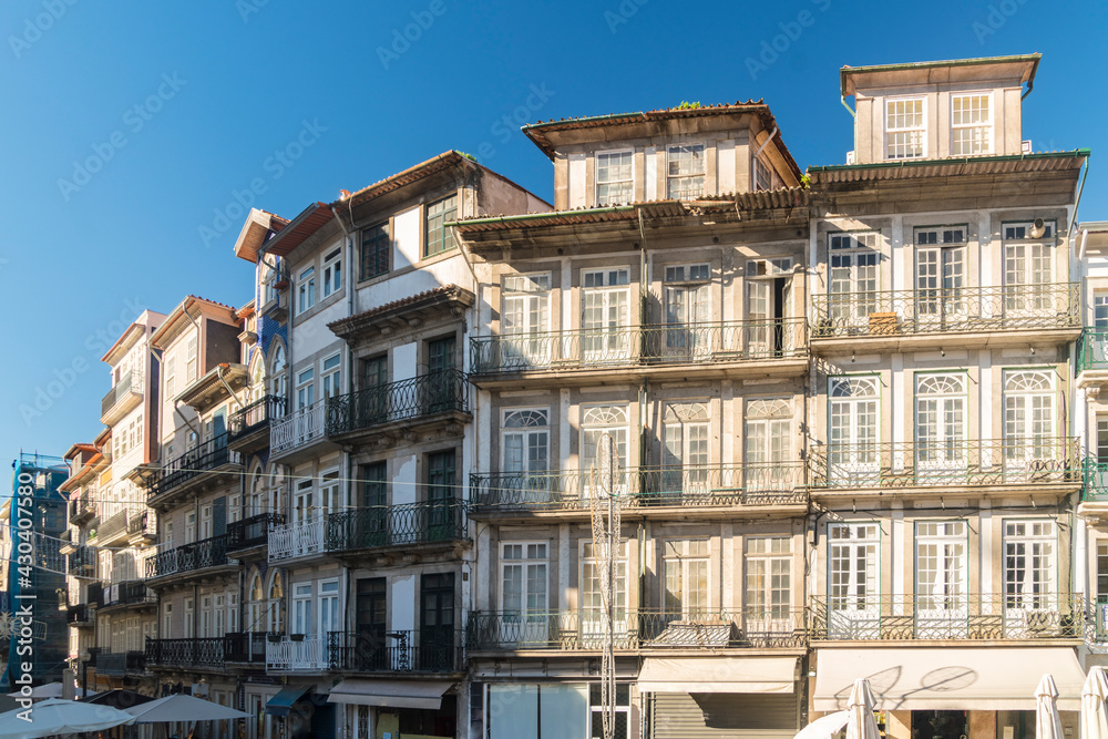Portugal, Porto, Ornate, old apartment buildings Portugal, Porto, Ornate, old apartment buildings