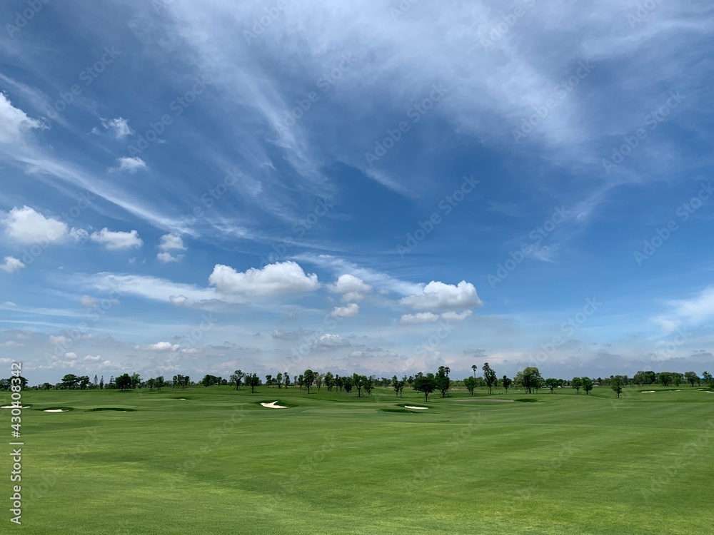 Golf ball on the green for golf course concept Golf ball on the green for golf course concept