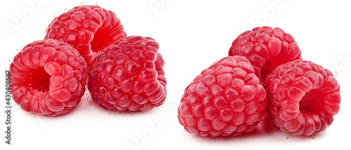 Raspberries isolated on white background, collection