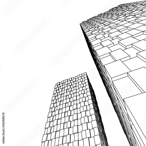 modern architecture facade building concept vector illustration 