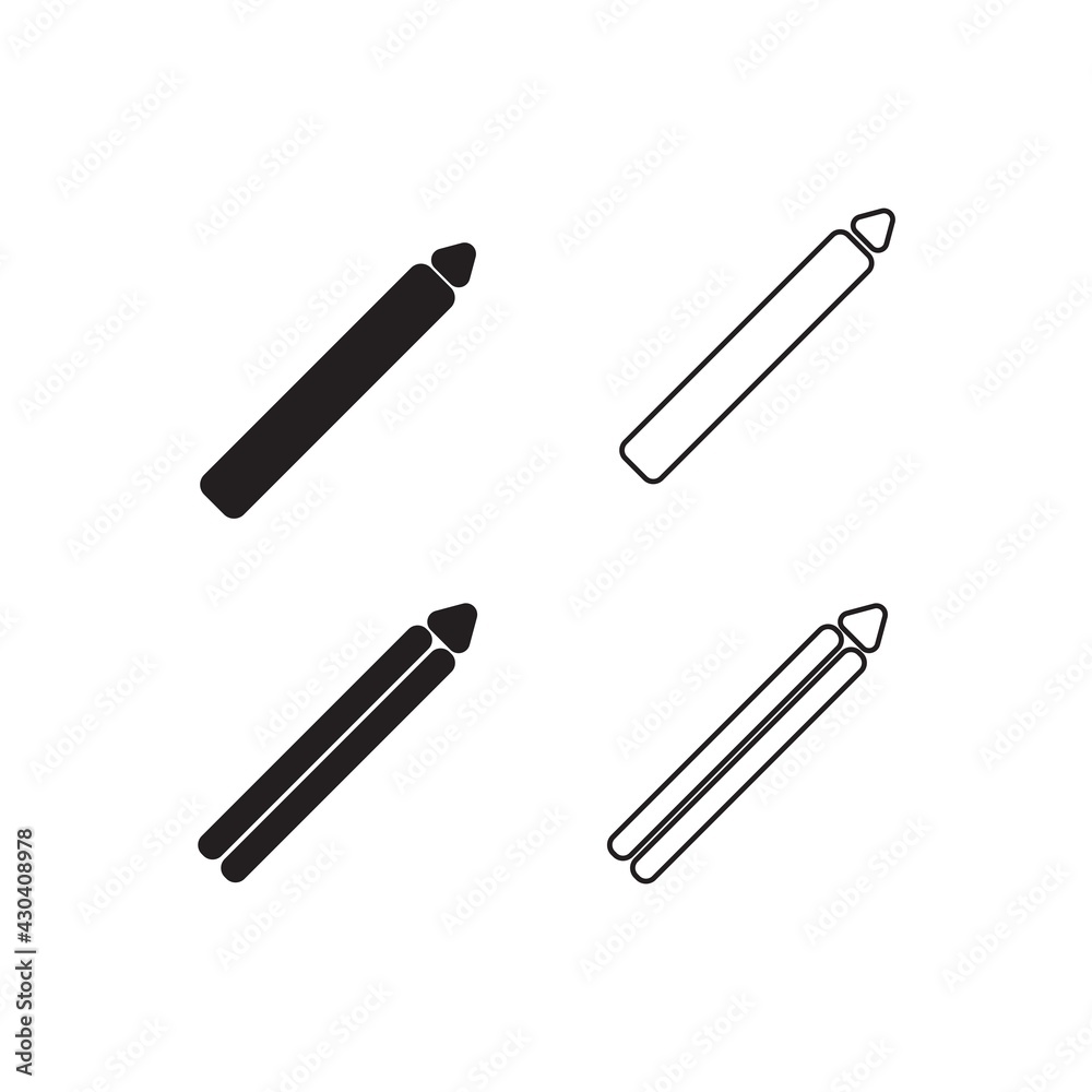 pencil icon in flat, isolated style. Vector icon illustration. pencil icon in flat, isolated style. Vector icon illustration.
