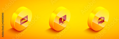Free Download Set Isometric Browser FAQ, Information and Speech bubble with icon. Vector - GFXLoad