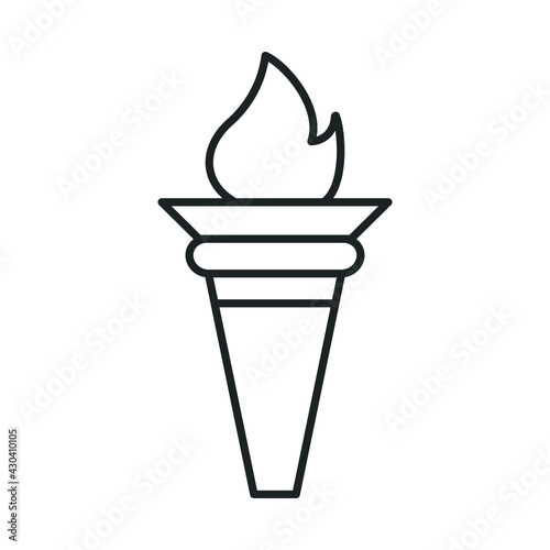 Linear style sign for mobile concept and web design. torch symbol illustration