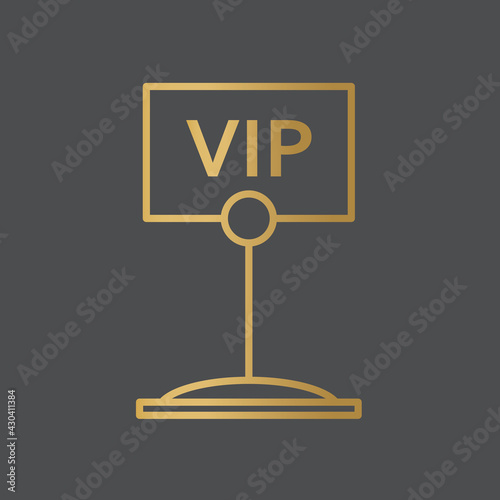 golden plate with VIP sign- vector illustration