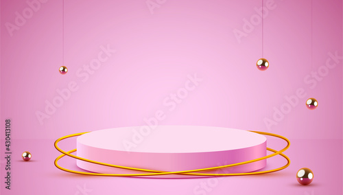 Abstract scene background. Cylinder podium on background. Product presentation, mock up, show cosmetic product, Podium, stage pedestal or platform.