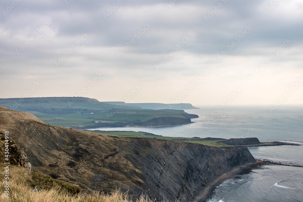cliffs along the jurassic coast on a winters day