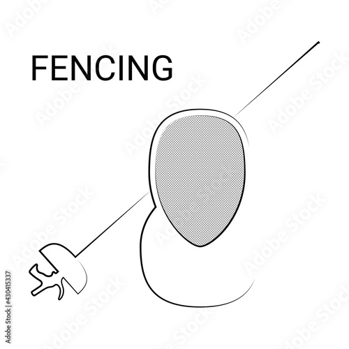  Fencing logo design. Minimalist line art style