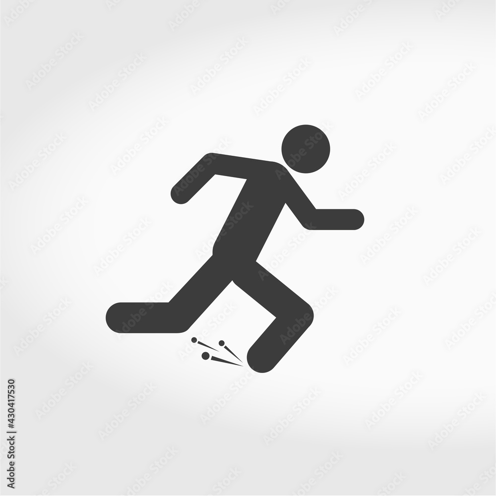 Man fast run icon, rush, runner, running man. Flat style vector illustration isolated on white