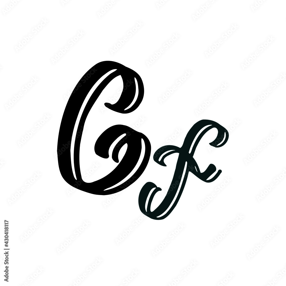 Cf initial handwritten logo for identity