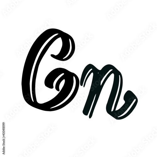 Cn initial handwritten logo for identity