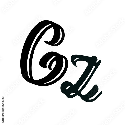 Cz initial handwritten logo for identity