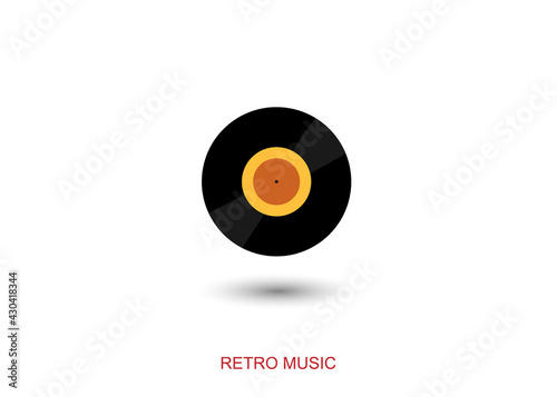 vinyl record on a white background. RETRO MUSIC