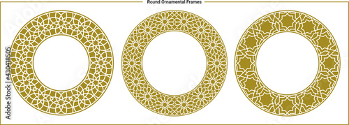 Round ornamental frames, Luxury frames, Arabic, Andalusian, Oriental, Arabesque styles. photo
