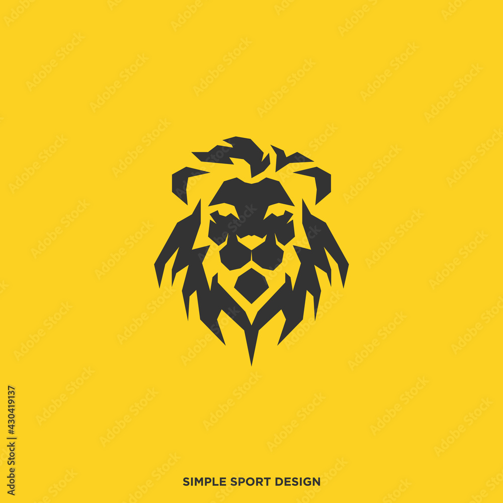 geometric lion head logo design template, perfect for sports logo designs  Stock Vector | Adobe Stock