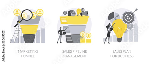 Business strategy abstract concept vector illustrations.