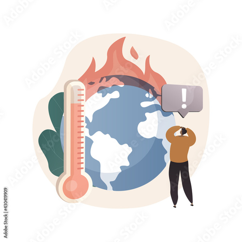 Global warming abstract concept vector illustration.