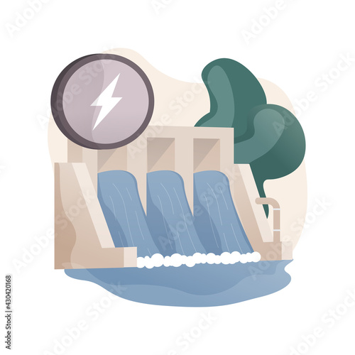 Hydropower abstract concept vector illustration.
