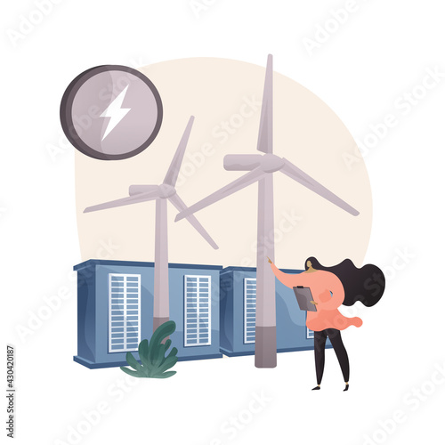 Wind power abstract concept vector illustration.