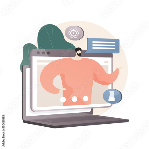 Online tutor abstract concept vector illustration.