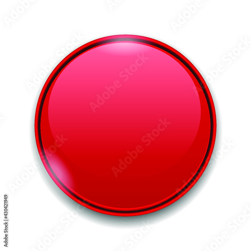 Free Download Red button isolated on a white background. 3d illustration - GFXLoad