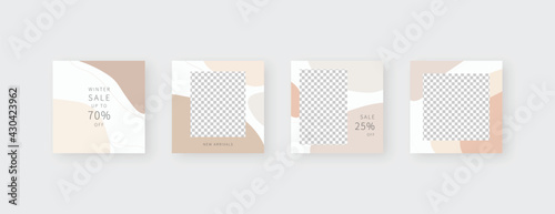 Social media template. Trendy editable social media post template. Mockup isolated. Template design. Vector illustration.