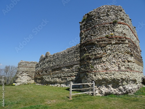 Pevensey Castle walls, England photo