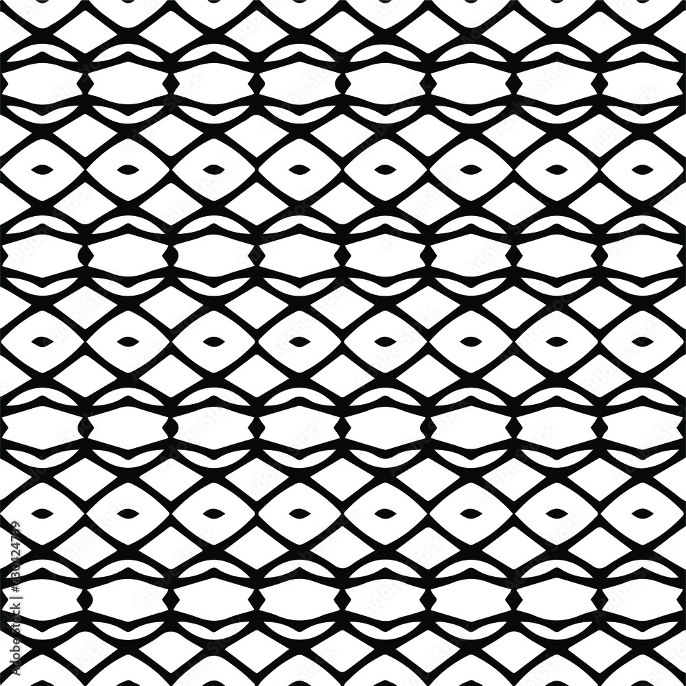 Fototapeta premium Geometric vector pattern with triangular elements. Seamless abstract ornament for wallpapers and backgrounds. Black and white colors.