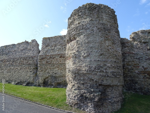 Pevensey Castle, walls, England photo