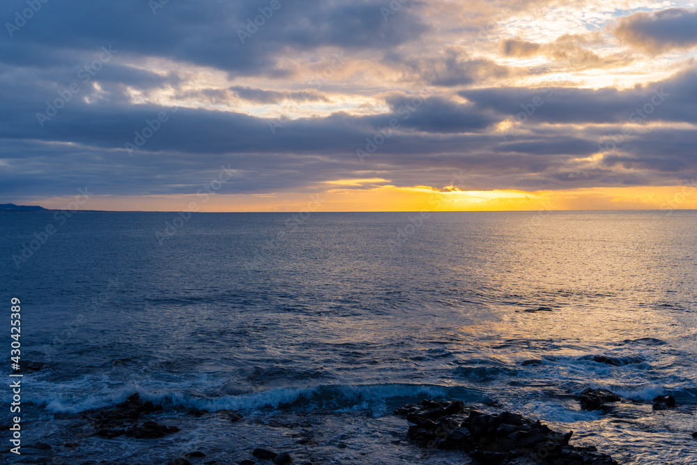 sunset over the sea