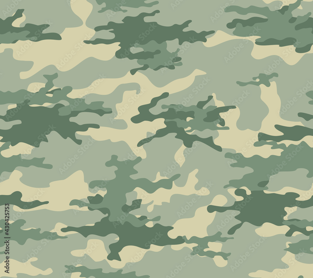 Fototapeta premium Camouflage light vector pattern, military background, repeat print. Vector illustration.