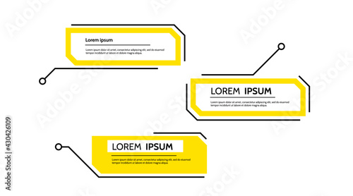 Digital callouts, titles frame text, HUD . Set of templates, modern banners, presentation isolated. Vector design of title bar for infographics, advertising, video production.