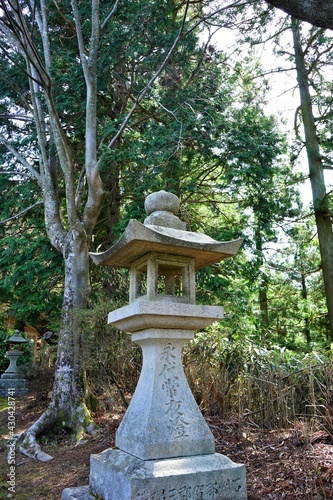 Stone Lantern lamp on Mount Yoshino in Nara Prefecture, Japan - 日本 奈良 吉野山 石の灯篭