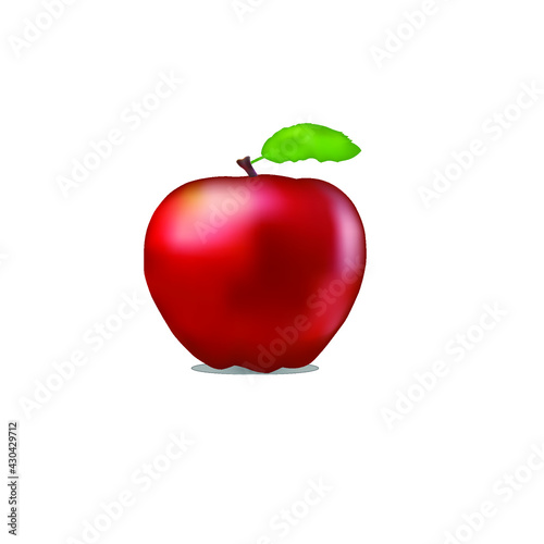 Freshess red apple on white background.