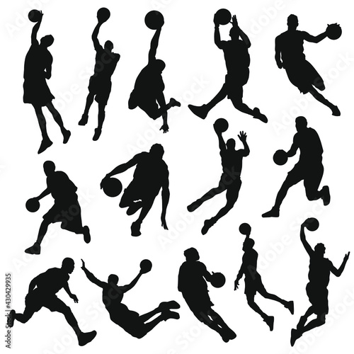 Basket Illustration Clip Art Design Scene. Collection Silhouettes Icon Sport Vector.