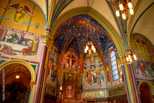 Interior of the Church of the Madeleine, Salt Lake City, Utah, USA