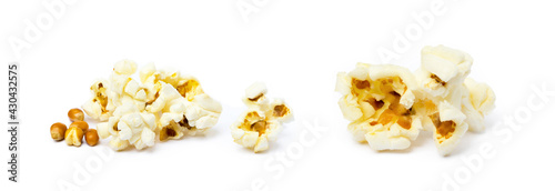Fresh popcorn isolated on a white background