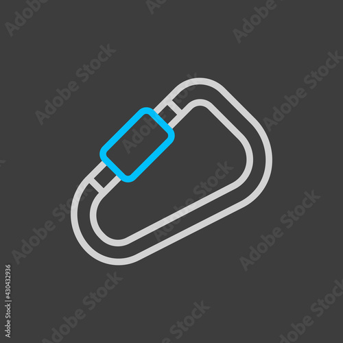 Carabiner vector icon. Camping and Hiking sign