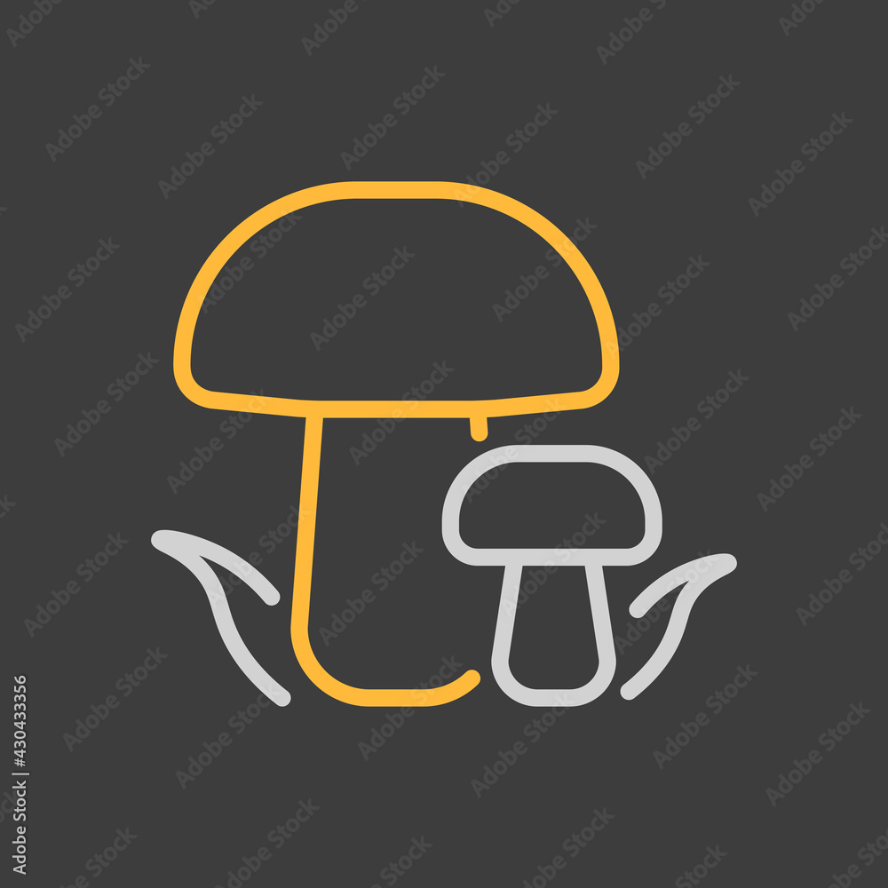 Forest mushrooms with a green grass vector icon Forest mushrooms with a green grass vector icon