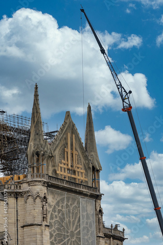 The Notre-Dame Paris roof reconstruction after fire in 2019